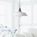 Industrial Barn Pendant Light - Stylish Metallic Hanging Ceiling Fixture For Restaurants White