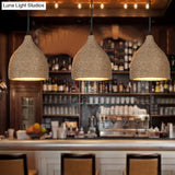 Industrial Beige Rope Pendant Lighting Fixture For Dining Rooms