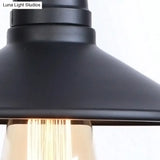 Industrial Black Cone Wall Sconce With Pipe Design And Iron Finish