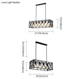 Industrial Black Cross-Framed Pendant Light For Dining Table