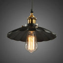 Industrial Black Floral Shade Beer Bar Pendant Lamp Metallic 1 Head 10’ Width /