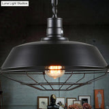 Industrial Black Metal Pendant Ceiling Light Fixture - Networked Shop Hanging