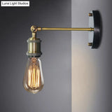 Industrial Brass Wall Light With Adjustable Joint - Naked Bulb Sconce Fixture