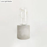 Industrial Cement Table Lamp In Gray For Kids Bedroom Lighting