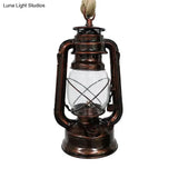 Industrial Clear Glass Pendant Ceiling Light For Coffee Shop - Black/Bronze/Antique Brass Finish
