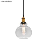 Industrial Clear Glass Pendant Light - Brass Finish 7.5’/11’ Wide
