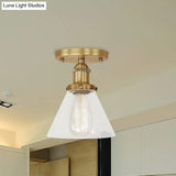 Industrial Clear Glass Semi Flush Mount In Black/Bronze/Copper