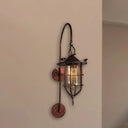 Industrial Clear Glass Wall Light With Rustic Charm - Perfect For Living Rooms Rust