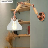 Industrial Clear Glass Wall Sconce With Cone Shade - Stylish Living Room Lighting