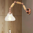 Industrial Clear Glass Wall Sconce With Cone Shade - Stylish Living Room Lighting