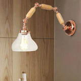 Industrial Clear Glass Wall Sconce With Cone Shade - Stylish Living Room Lighting