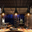 Industrial Cone Pendant Light - 3-Light Black Wrought Iron Hanging Lamp For Dining Room