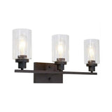 Industrial Cylinder Wall Mount Light - 2/3 Bulbs Black/Brass/Nickel Clear Glass Lamp For Bathroom 3
