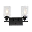 Industrial Cylinder Wall Mount Light - 2/3 Bulbs Black/Brass/Nickel Clear Glass Lamp For Bathroom 2