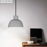 Industrial Dome Ceiling Pendant Light - Grey Cement Hanging Lamp Kit
