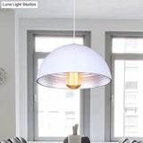 Industrial Dome Hanging Ceiling Pendant Lamp (White/Black) For Bar