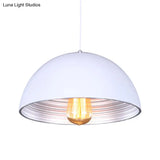 Industrial Dome Hanging Ceiling Pendant Lamp (White/Black) For Bar