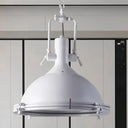 Industrial Dome Hanging Lamp With Frosted Diffuser 1 Light Metal Ceiling In Black/White/Purple For