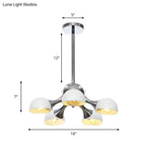 Industrial Dome Hanging Light Fixture - Metallic 3/4/5 Heads Chandelier Lamp For Living Room