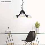Industrial Dome Hanging Light Fixture - Metallic 3/4/5 Heads Chandelier Lamp For Living Room