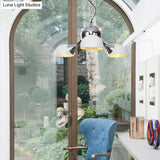 Industrial Dome Hanging Light Fixture - Metallic 3/4/5 Heads Chandelier Lamp For Living Room