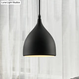 Industrial Dome Metal Pendant Light - 1 Hanging Ceiling For Restaurants 6.5’’/10’’ Dia Black