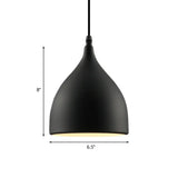 Industrial Dome Metal Hanging Ceiling Light - 6.5/10 Dia 1-Light Pendant Black