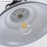 Industrial Dome Metal Pendant Light With Swivel Joint - Black Hanging Lamp