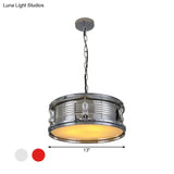 Industrial Drum Chandeliers - 3-Bulb Pendant Light For Living Room