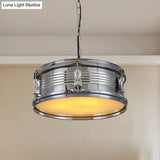 Industrial Drum Chandeliers - 3-Bulb Pendant Light For Living Room