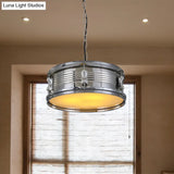 Industrial Drum Chandeliers - 3-Bulb Pendant Light For Living Room