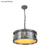 Industrial Drum Chandeliers - 3-Bulb Pendant Light For Living Room