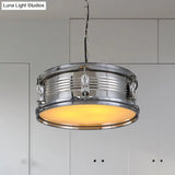 Industrial Drum Chandeliers - 3-Bulb Pendant Light For Living Room