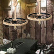 Industrial Exposed Bulb Hanging Light Kit - Metal & Rope Bedroom Pendant Black