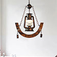Industrial Frosted Glass Lantern Pendant Light With Matte Black Finish - Perfect For Dining Room