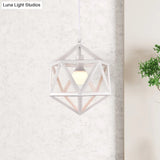 Industrial Geometric Metal Pendant Light - Blue/White/Yellow