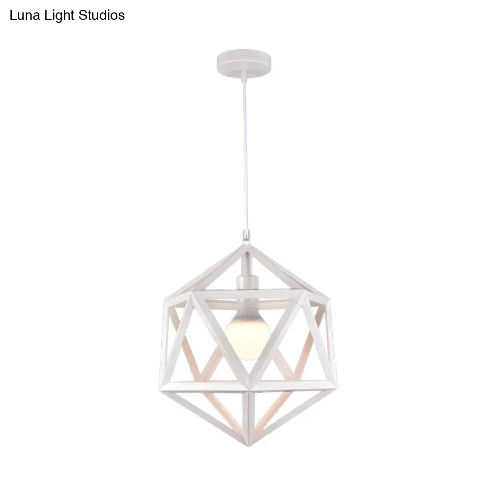 Industrial Geometric Metal Pendant Light - Blue/White/Yellow