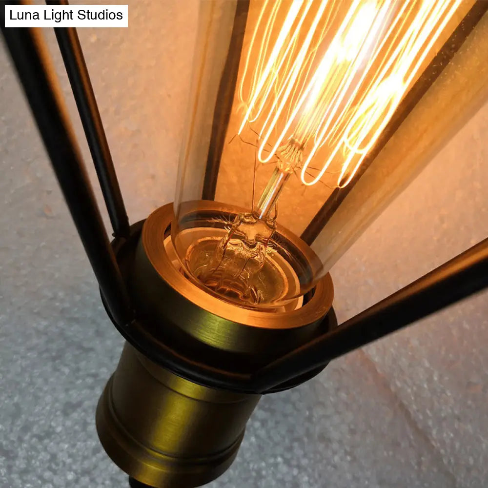Industrial Geometric Metal Pendant Light Fixture For Restaurants And More- Black
