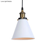 Industrial Horn Shaped Pendant Light In Rust/Copper/Brass - 1-Light Bedside Fixture