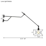Industrial Indoor Wall Sconce Lighting Fixture With Caged Shade - Black Metal