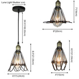 Industrial Iron Flower Pendant Light Ceiling Fixture For Bar - Hanging Cord Included
