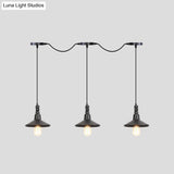 Industrial Iron Multi Head Pendant Light In Black Finishing Lighting