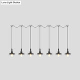 Industrial Iron Multi Head Pendant Light In Black Finishing Lighting