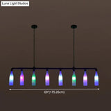 Industrial Iron Pipe Wine Bottle Pendant Light - Multi-Color Island Lamps