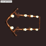 Industrial Iron Wall Sconce With Black/Copper Arrow Design & 8 Lights Living Room Book Rack Light