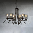 Industrial Loft 6-Bulb Black Wire Frame Chandelier Pendant Lamp