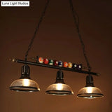 Industrial Metal Billiards Island Light For Restaurants With Bowl Shade