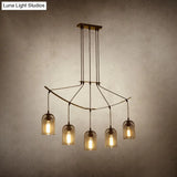Industrial Metal Black Island Light Fixture With Mesh Bell Shades - 5/7-Head Hanging Ceiling Lamp