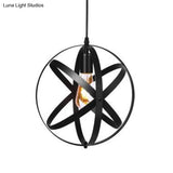 Industrial Metal Cage Pendant Light With Hanging Cord - Perfect For Restaurant Ceiling Lighting