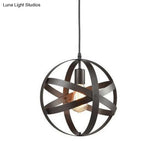 Industrial Metal Cage Pendant Light With Hanging Cord - Perfect For Restaurant Ceiling Lighting